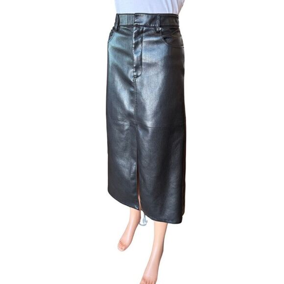 BLANK NYC Black Faux Leather Night Talk Maxi Skirt - Picture 6 of 8